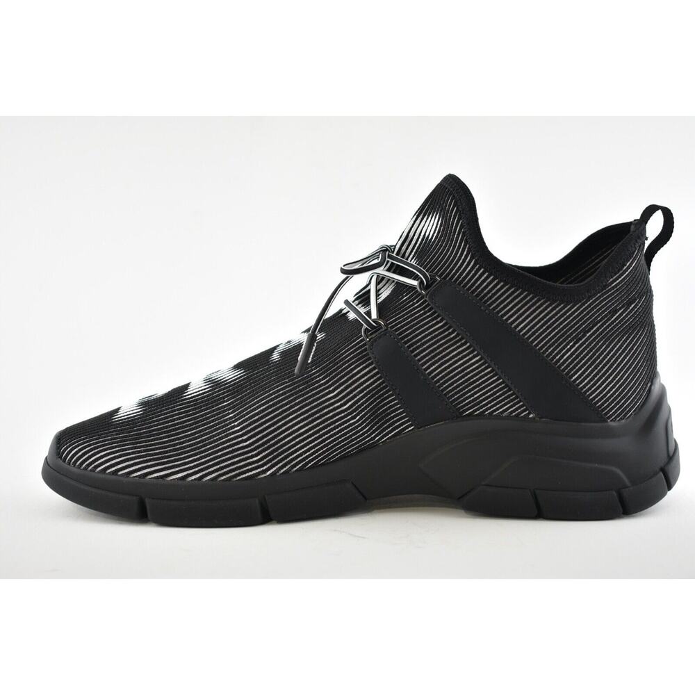 Prada Logo Knit Row Sock Black White Low Flat Trainer Sneaker Men UK 9.5 US 10.5 - Picture 9 of 12